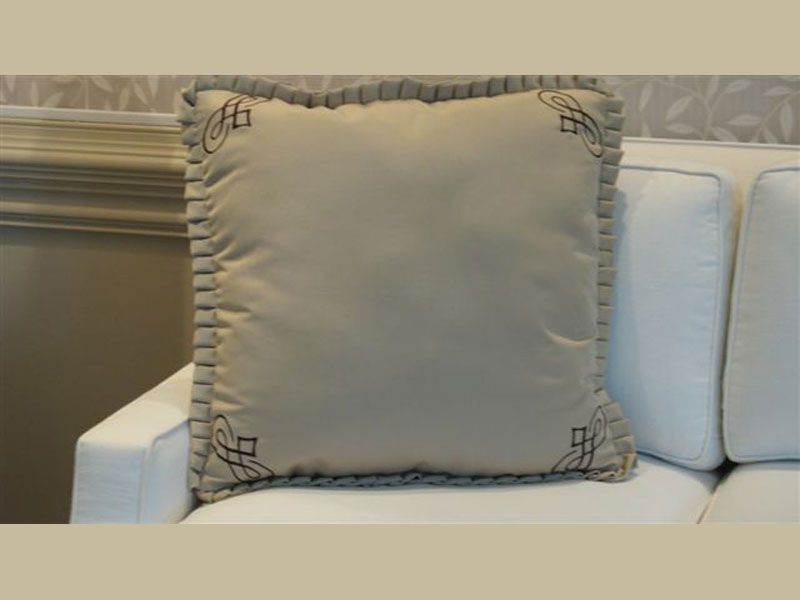 Monogrammed Throw Pillow with Edge Details